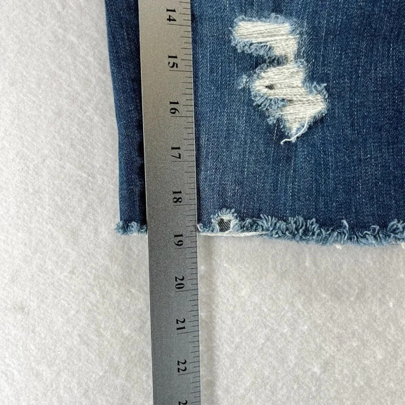 Adriano Goldschmied Skirt Size 24 The Erin Pencil Distressed Slit Denim Blue - Picture 9 of 9